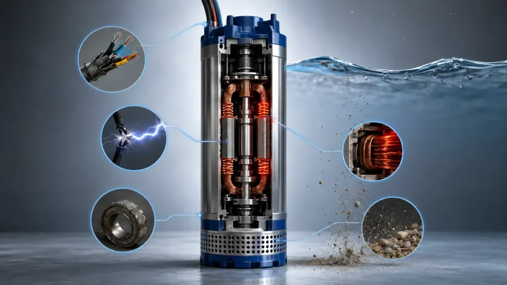 Common causes of submersible motor failure and overheating